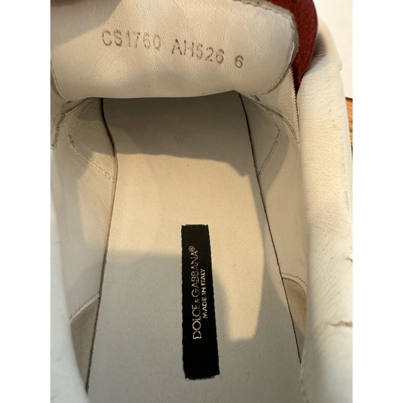 Dolce & Gabbana Red Details Portofino Sneakers - Picture 4 of 8